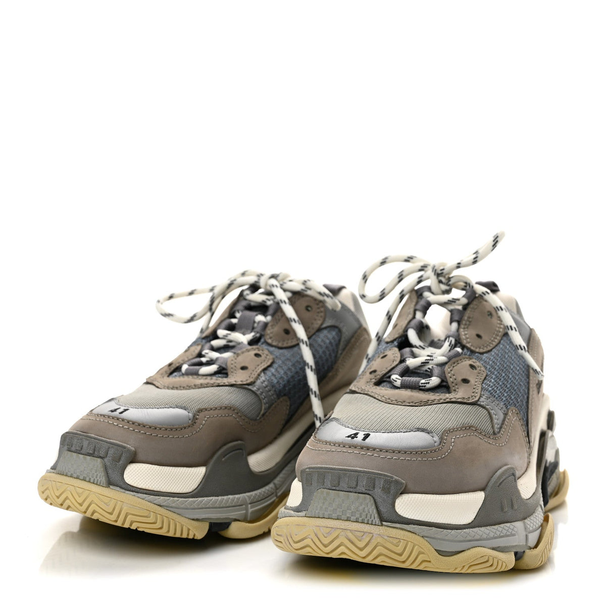 Fabric Mesh Mens Triple S Sneakers 8 Grey Multicolor