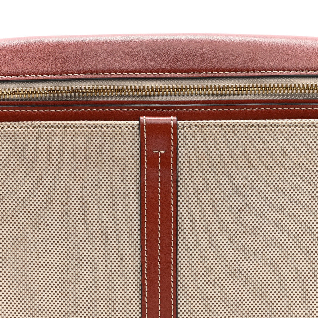 Cotton Calfskin Woody Belt Bag Beige Brown