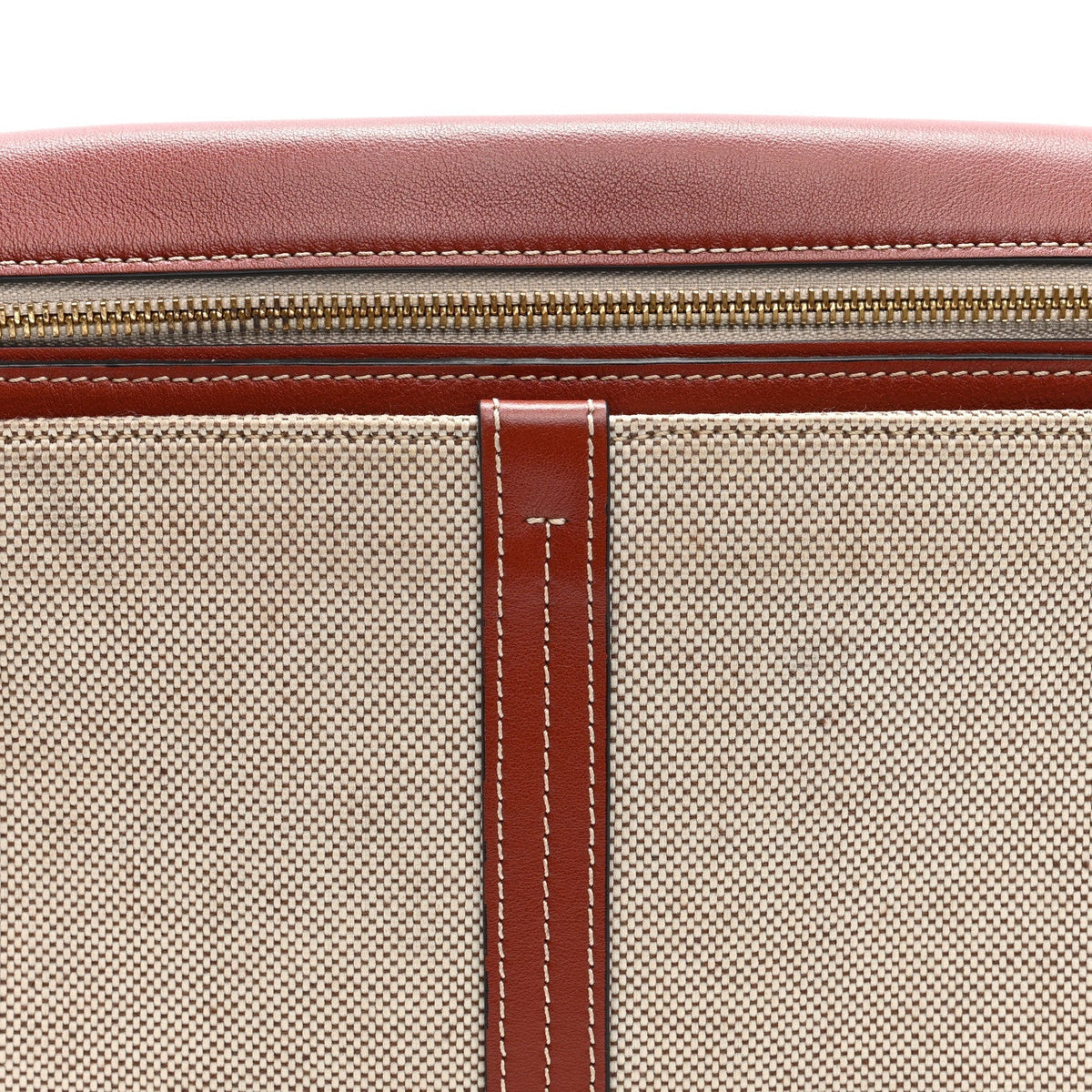 Cotton Calfskin Woody Belt Bag Beige Brown