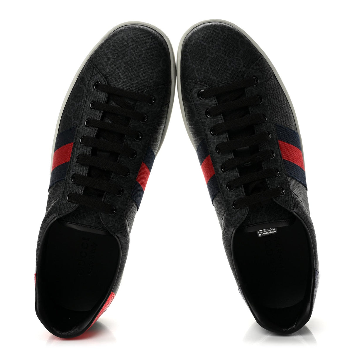GG Supreme Monogram Ayers Web Mens New Ace Sneakers 10 Black