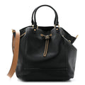 Vitello Grace King Karligraphy Chain Bucket Bag  Black Bisquit