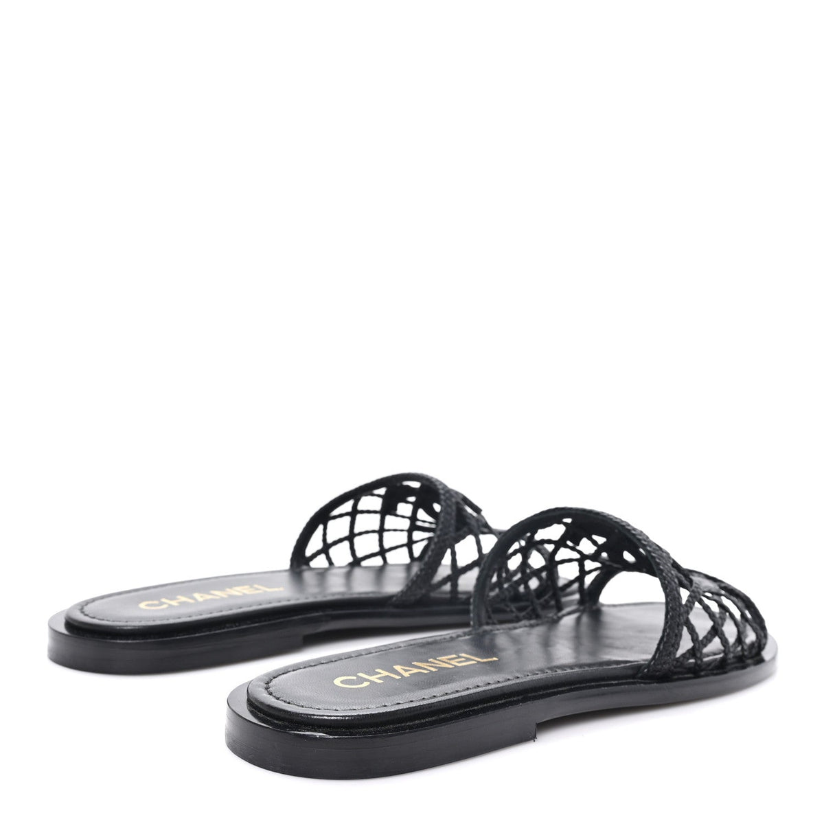 Lambskin Braided CC Mules 40 Black