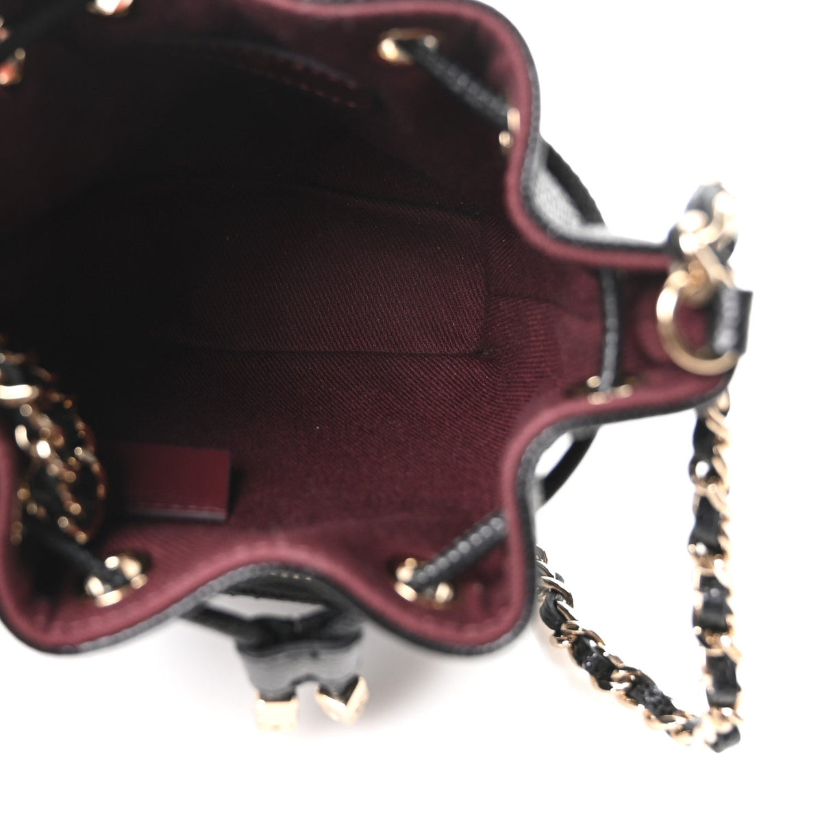 Caviar Quilted Mini CC Pocket Bucket Bag Black