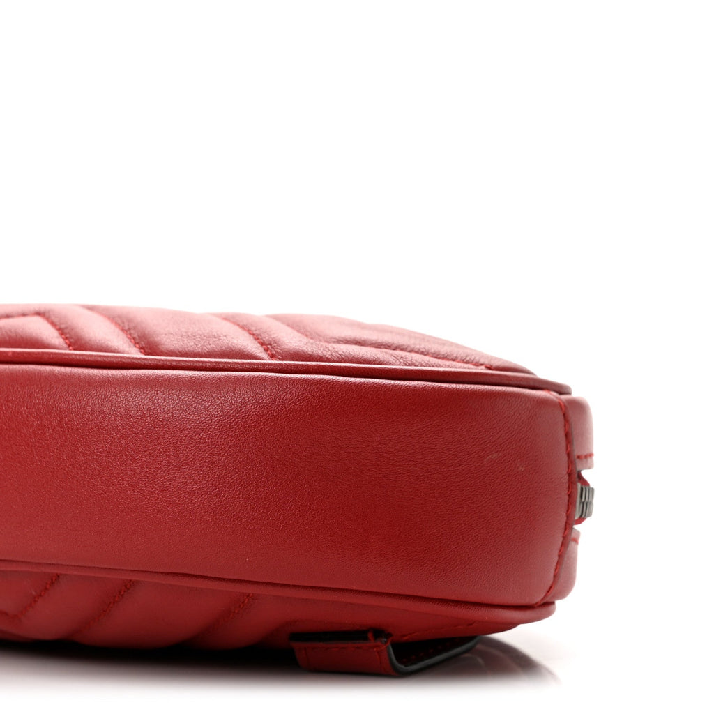 Calfskin Matelasse GG Marmont Belt Bag 85 34 Hibiscus Red