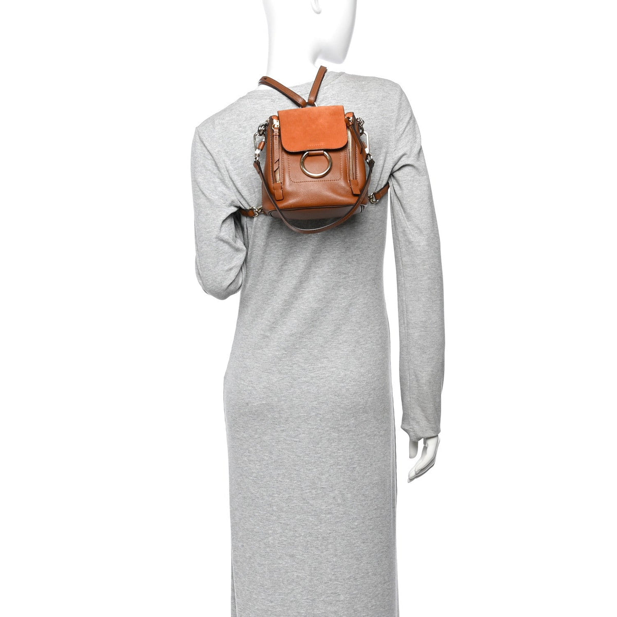 Suede Calfskin Mini Faye Backpack Tan