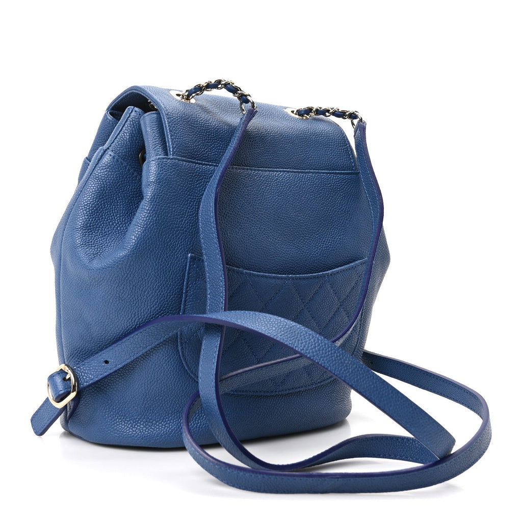 Caviar Quilted Backpack Blue