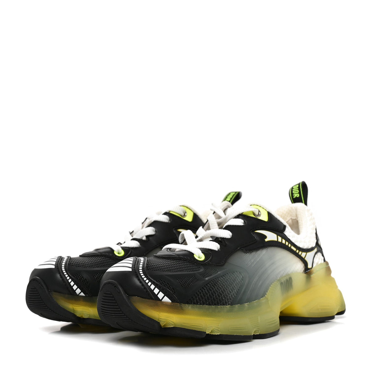 Matte Technical Fabric Mesh Dior Vibe Sneakers 37.5 White Yellow