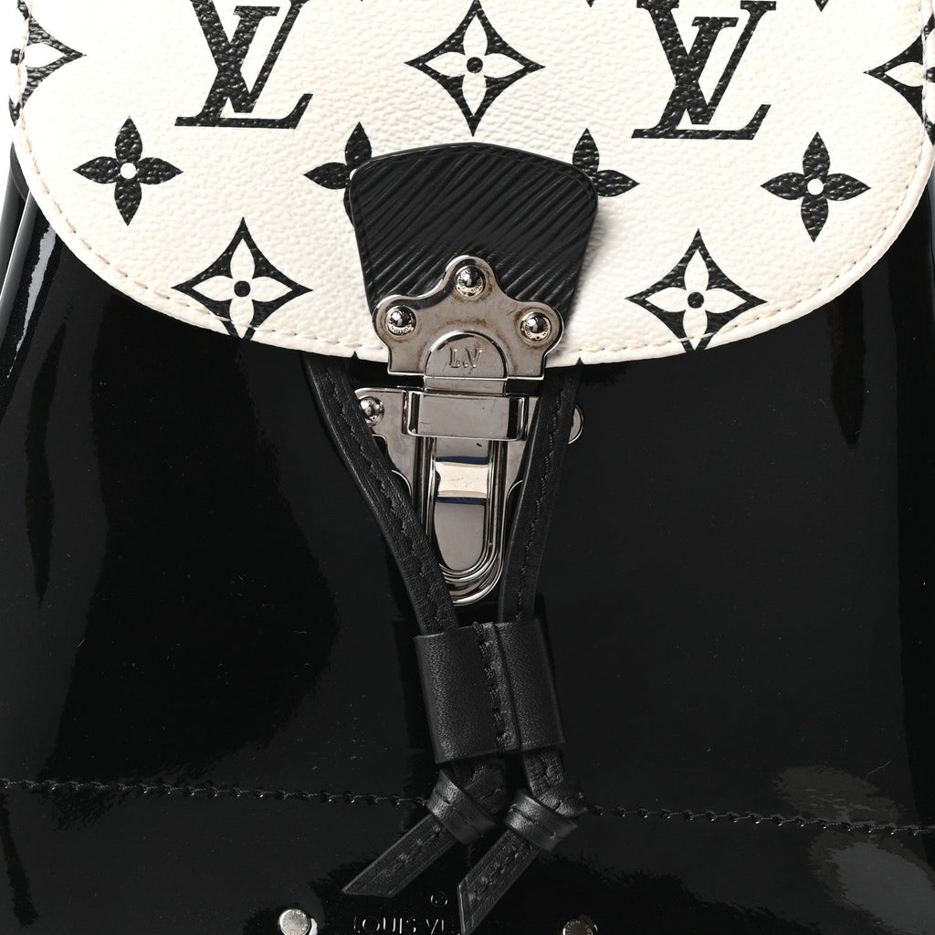 Patent Monogram Hot Springs Backpack Black White