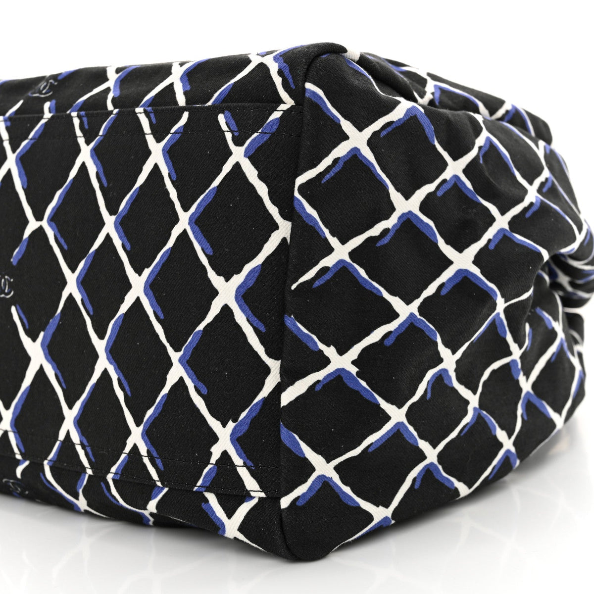 Canvas Printed Airline Drawstring Bag Black Blue