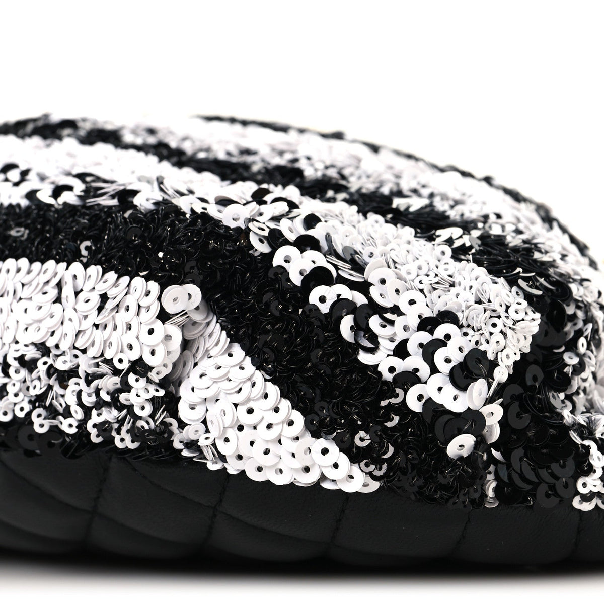 Sequin Coco Cuba Waist Bag Fanny Pack Black White