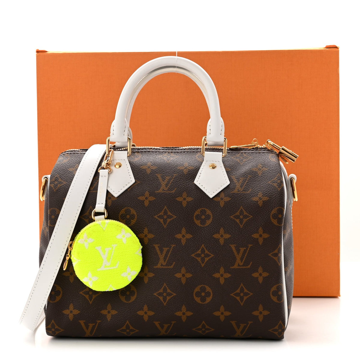 Monogram LV Match Speedy Bandouliere 25 White