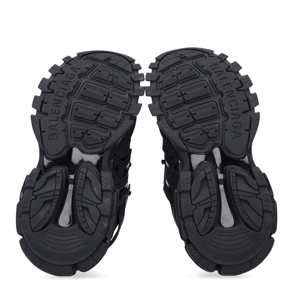 Rubber Mesh Fabric Womens Track Sneakers 38 Black