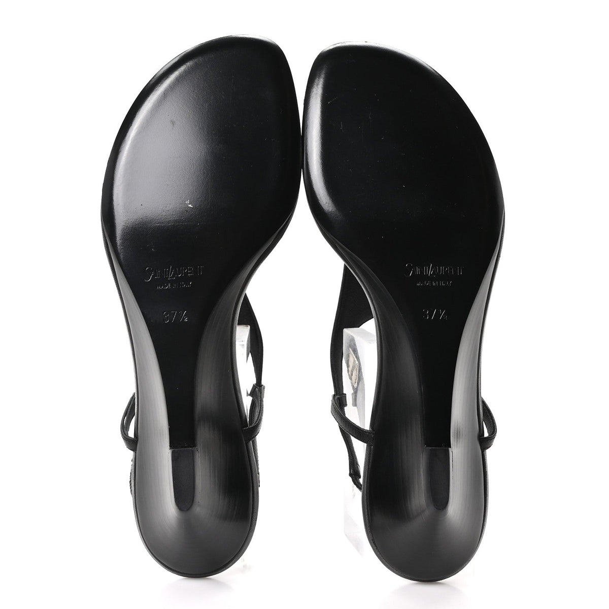 Nappa Cassandra Monogram Bridget 40 Wedge Sandals 37.5 Black