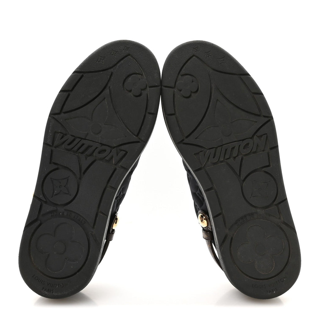 Nylon Embossed Monogram Aspen Platform Clog Mules 39.5 Black