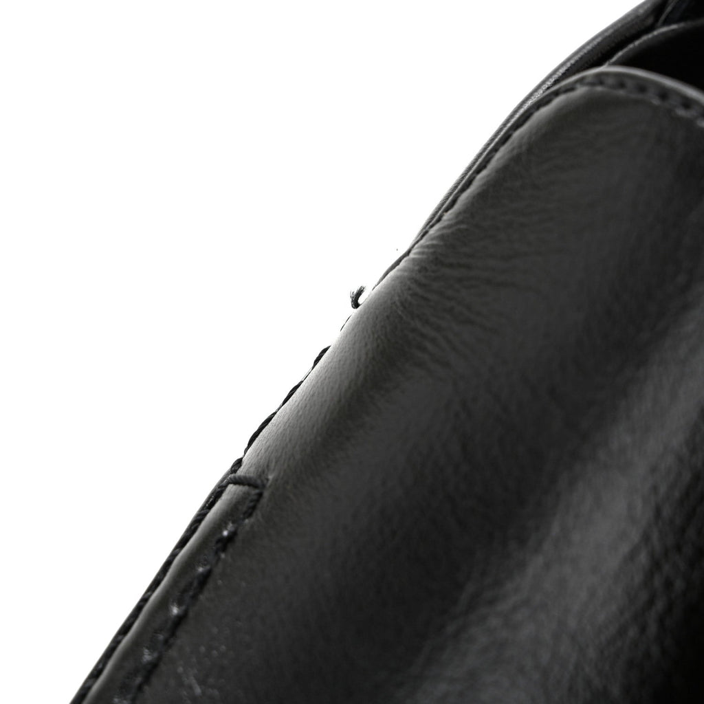 Glazed Calfskin CC Slingback Flats 37 Black