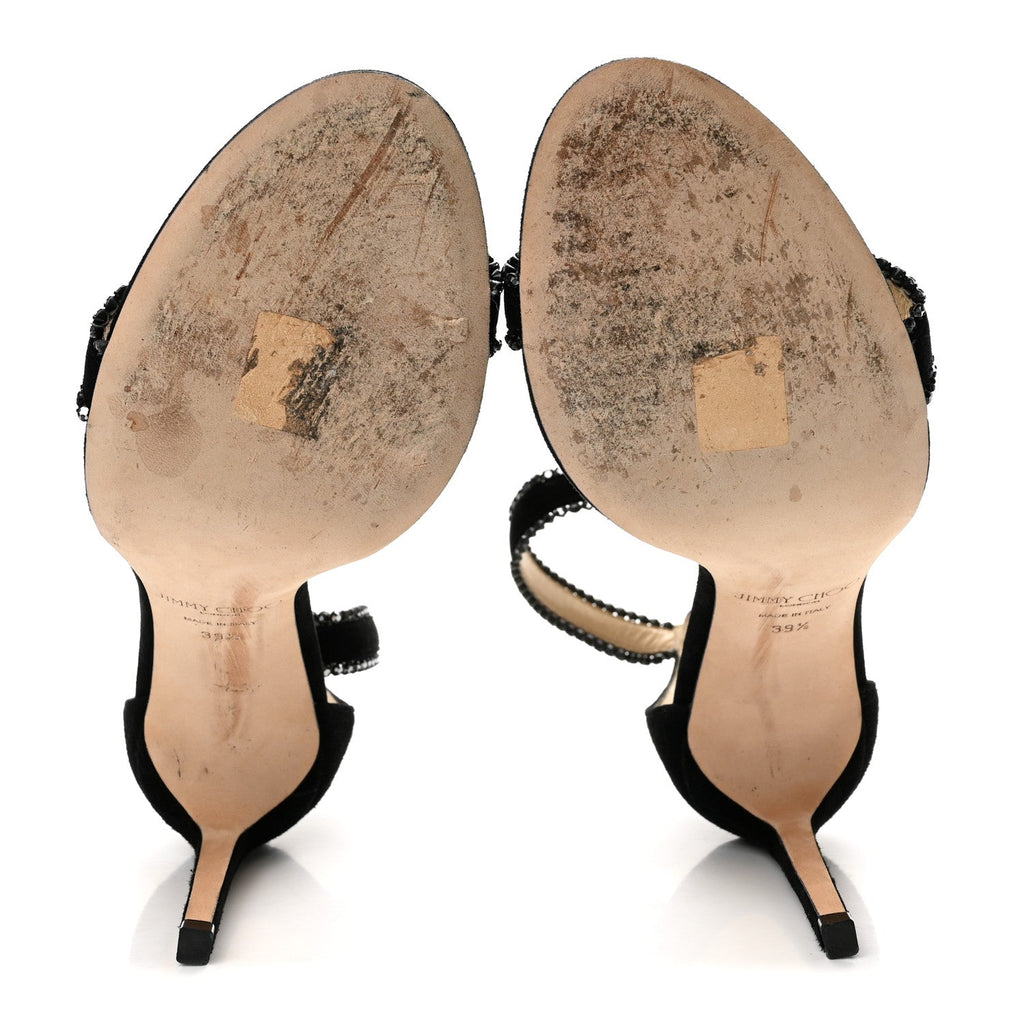 Crystal Suede Pumps 39.5 Black