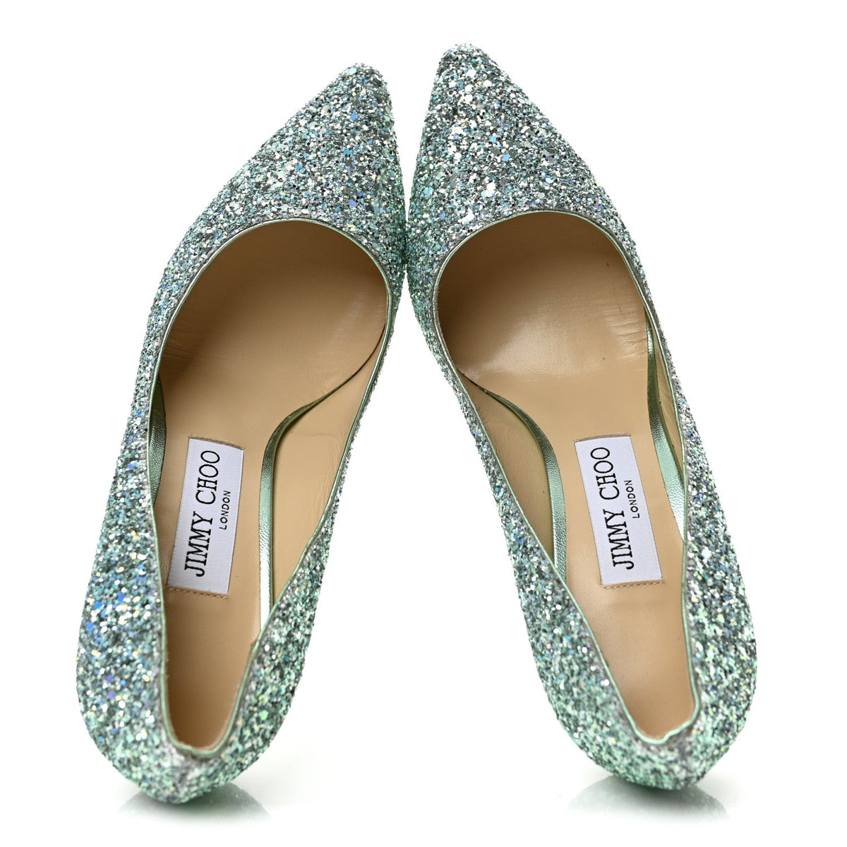 Glitter Pointy Toe Romy 85 Pumps 38 Turquoise