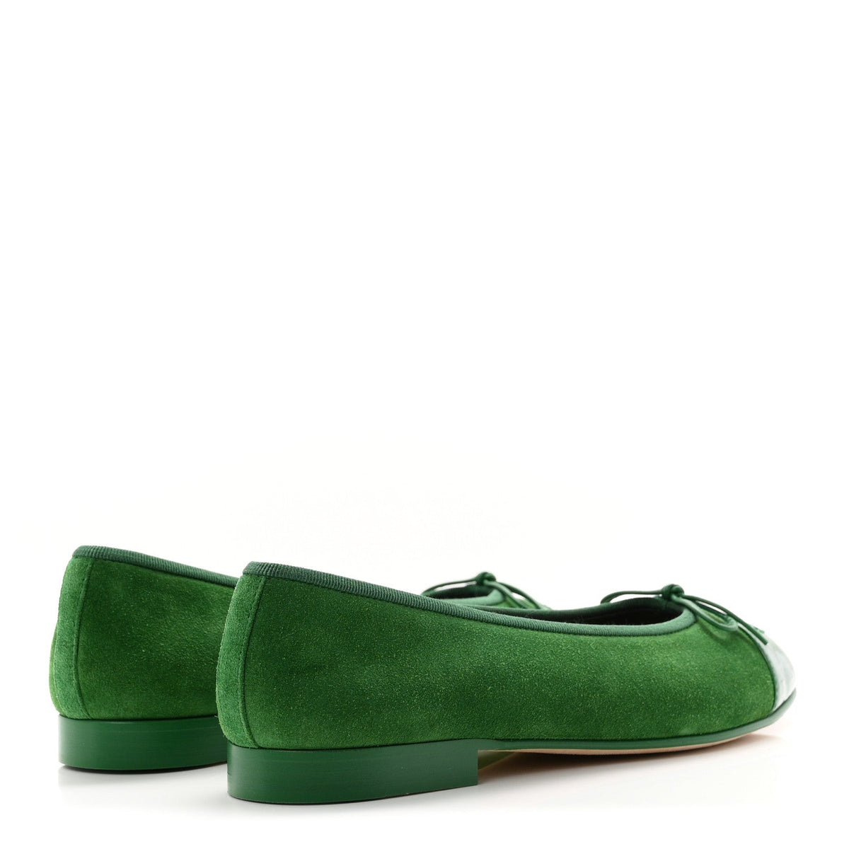 Suede Patent Cap Toe CC Ballerina Flats 37.5 Green