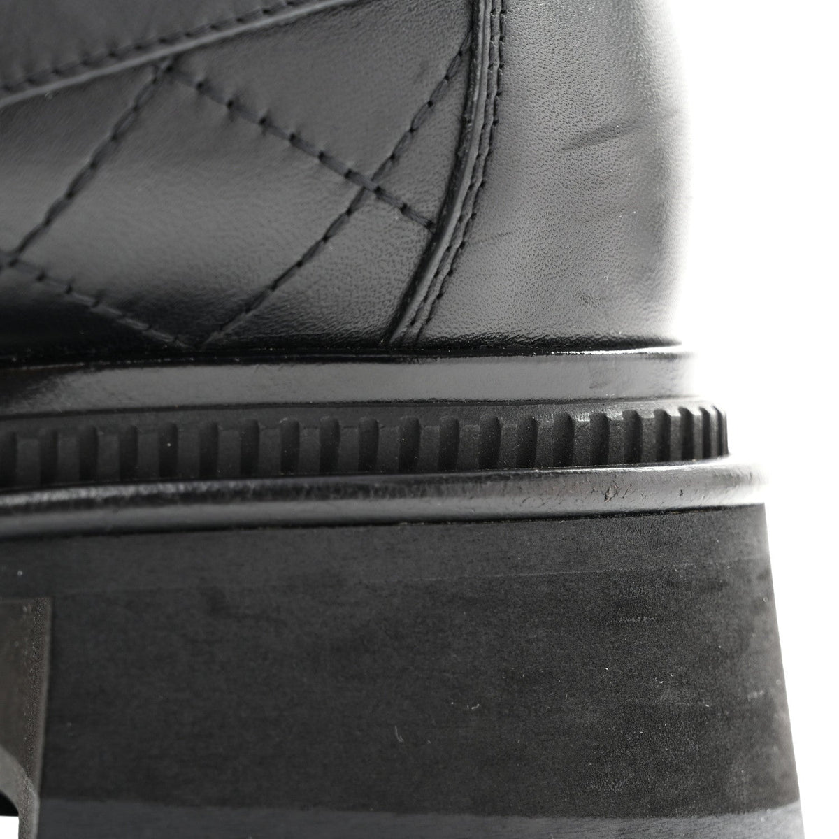 Calfskin Quilted CC Mocassin Loafers 35 Black
