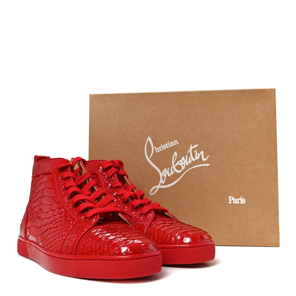 Patent Snakeskin Mens Louis Flat Sneakers 45.5 Rougissime