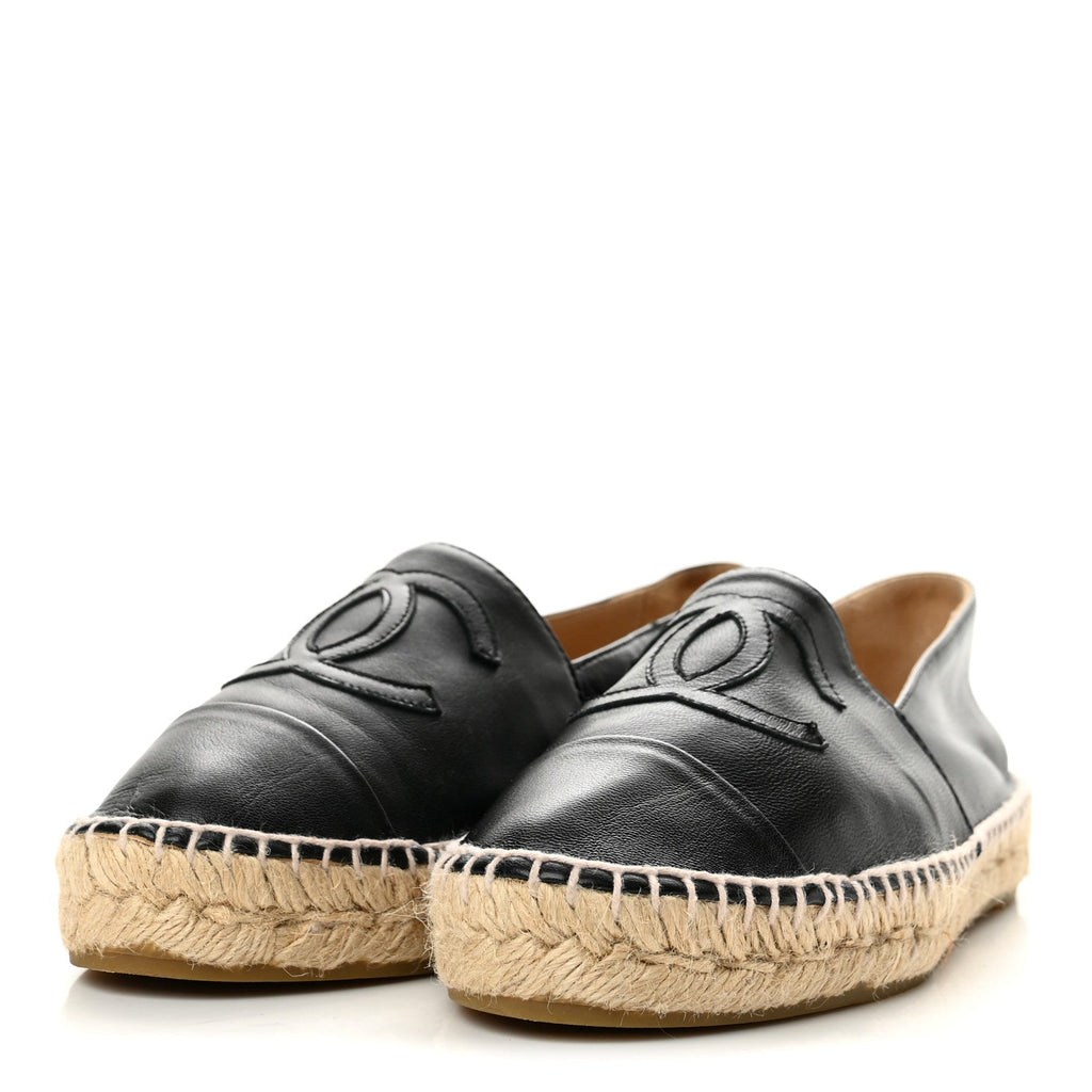Lambskin CC Espadrilles 36 Black