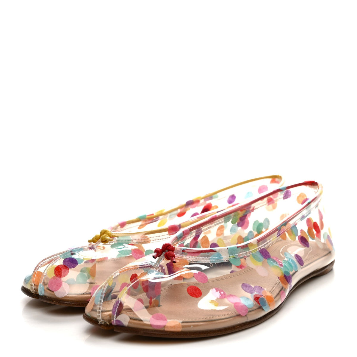 PVC Confetti Printed Tabi New Ballerina Flats 39 Multicolor