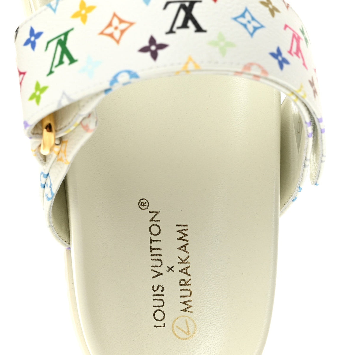 LV X TM Monogram Multicolor Bom Dia Comfort Mule Sandals 38 White