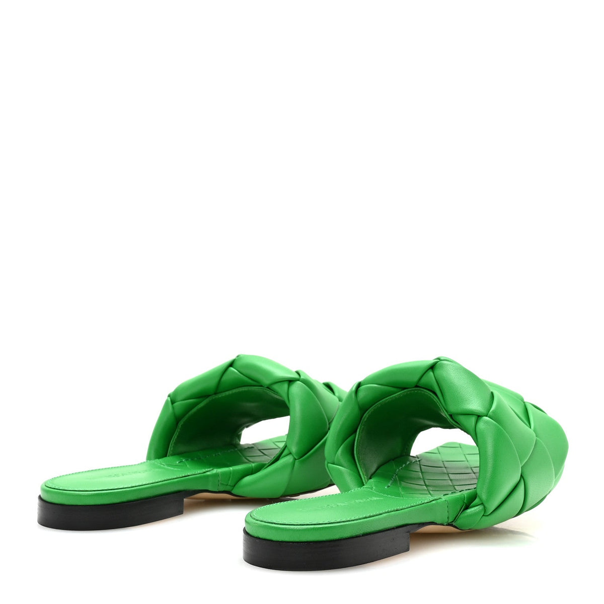 Nappa Maxi Intrecciato Lido Flat Sandals 36 Grass