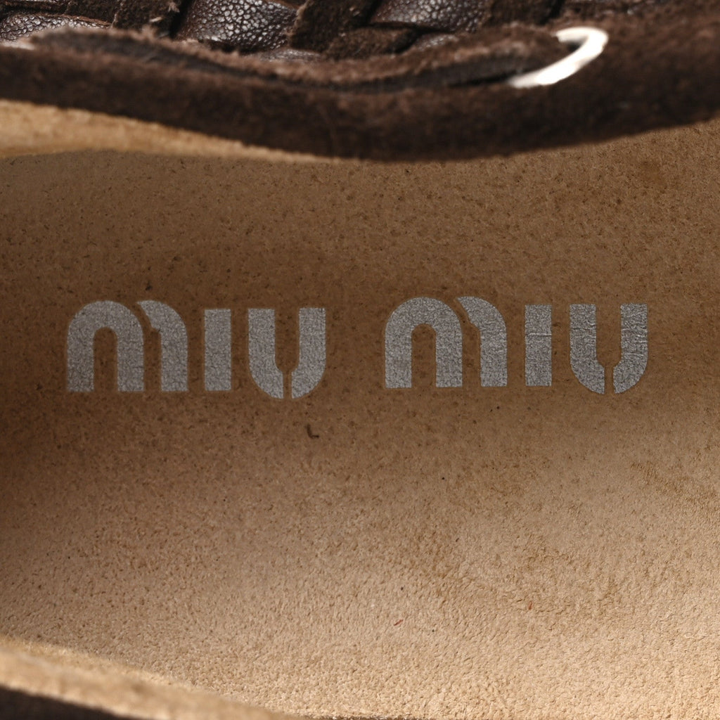Scamosciato Nappa Aviator Woven Boat Shoes 40 Moro