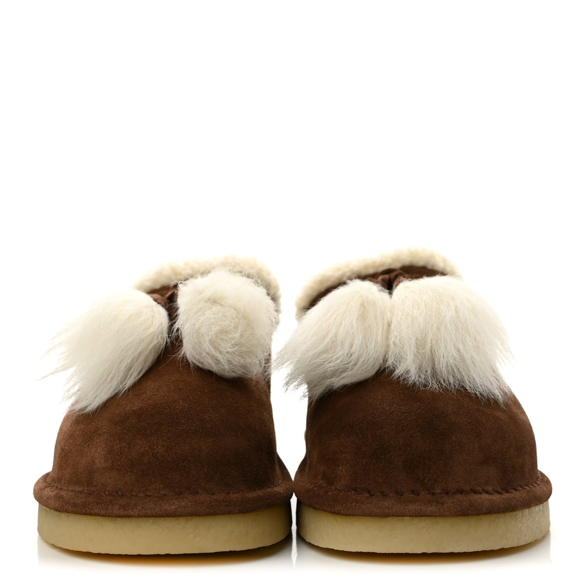 Scamosciato Winter Shearling Tassel Mule Slippers 37 Cacao