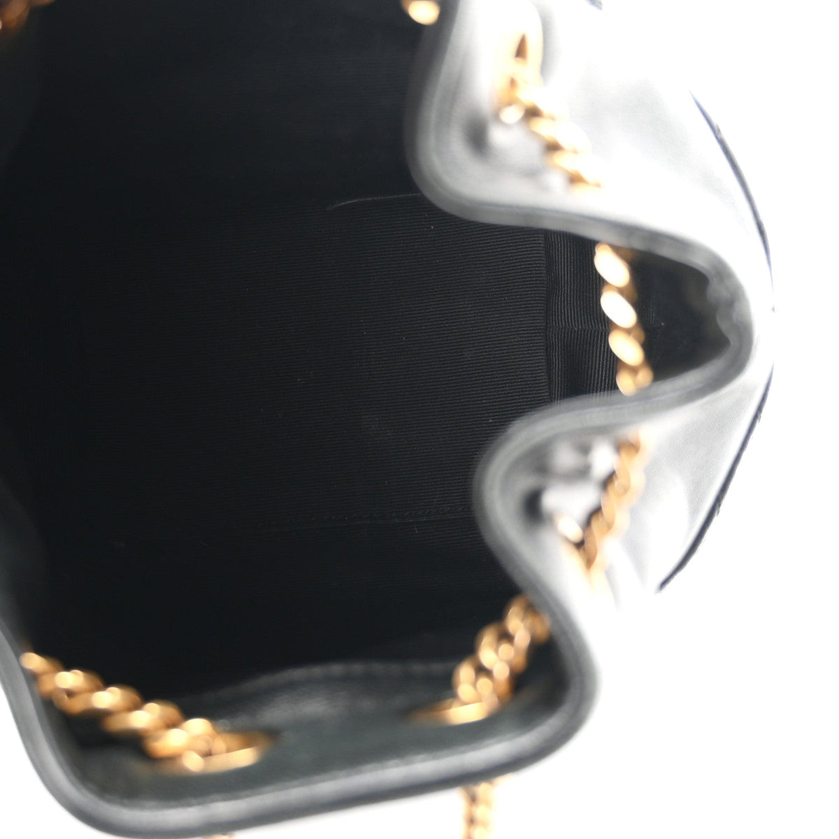Lambskin Matelasse Monogram Joe Nano Bucket Bag Black