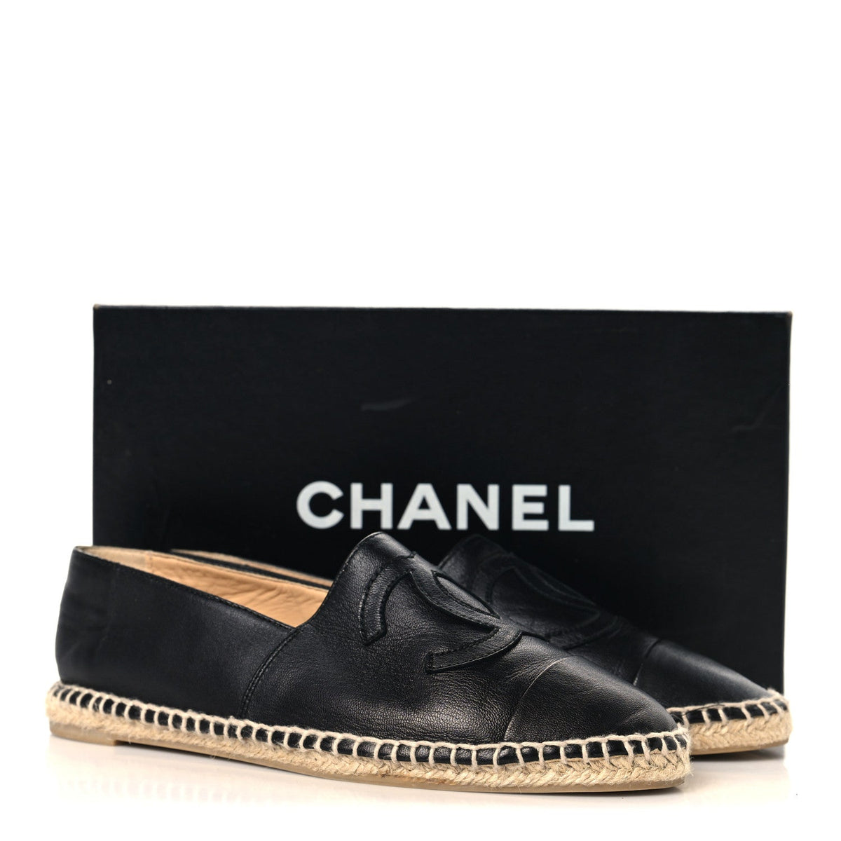 Lambskin CC Espadrilles  38 Black