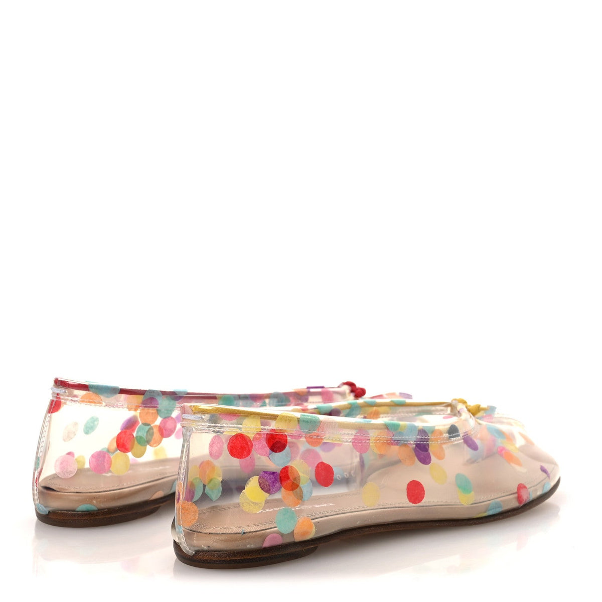 PVC Confetti Printed Tabi Ballerina Flats 35 Multicolor