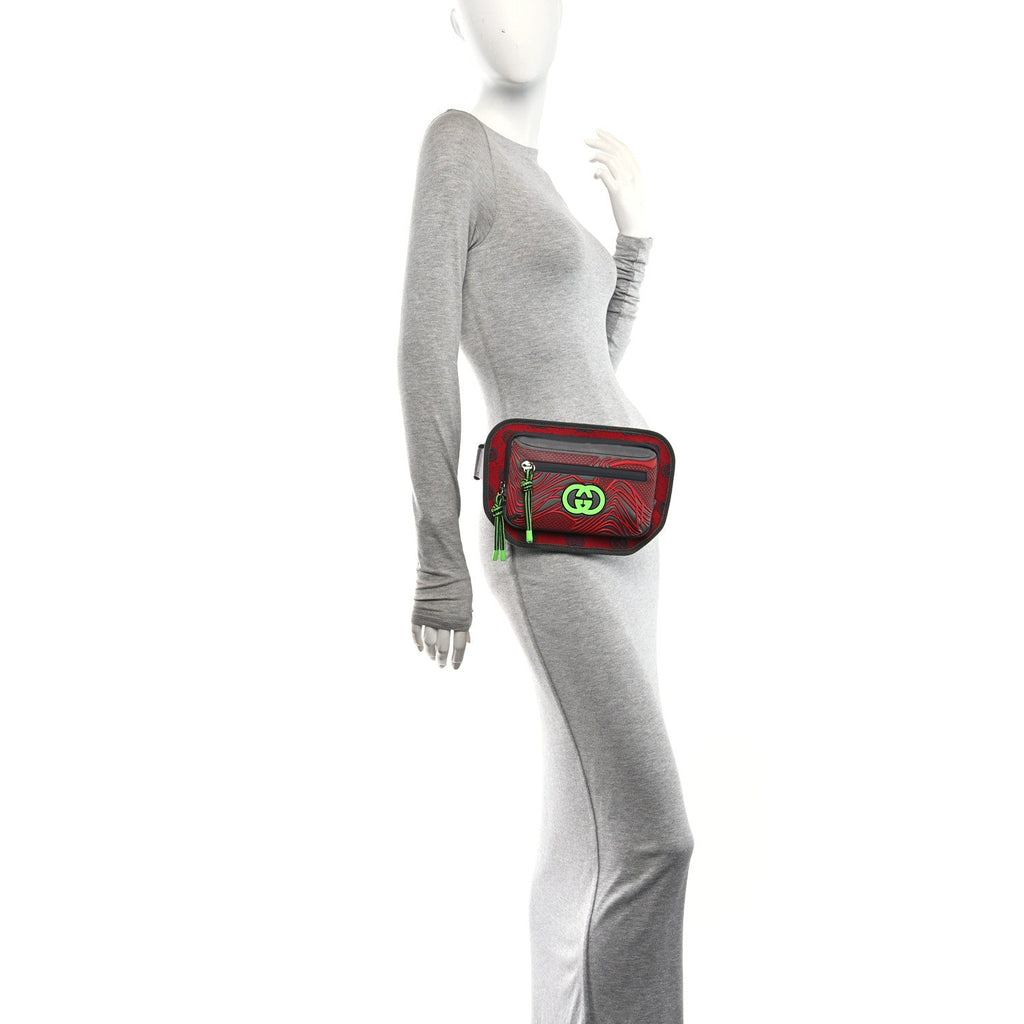 Jersey GG Monogram All Over Sporty Belt Bag Green Grey Multicolor