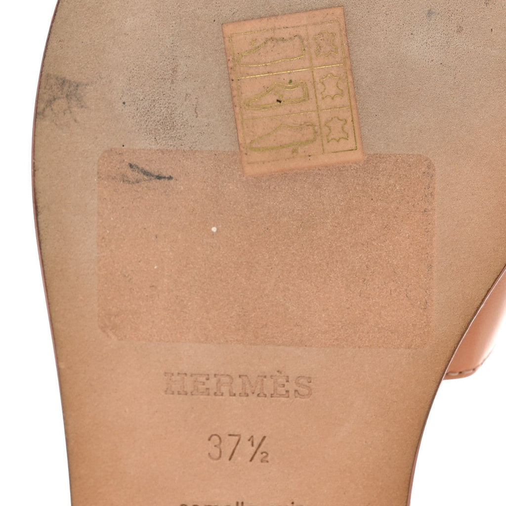Box Calfskin Oran Sandals 37.5 Granit Rose