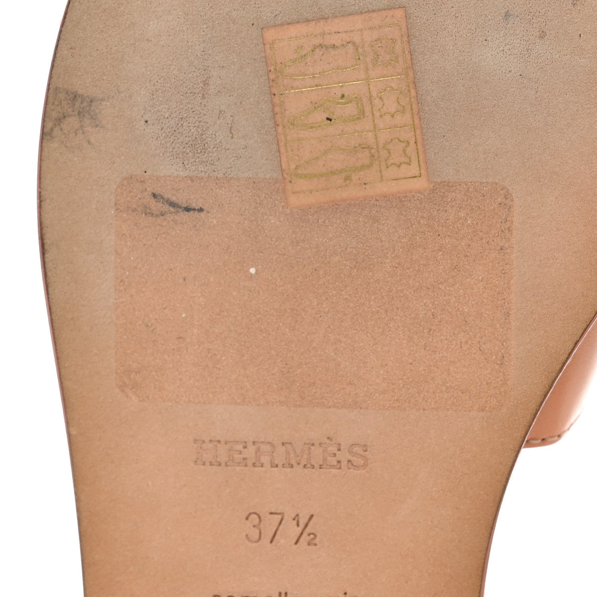 Box Calfskin Oran Sandals 37.5 Granit Rose