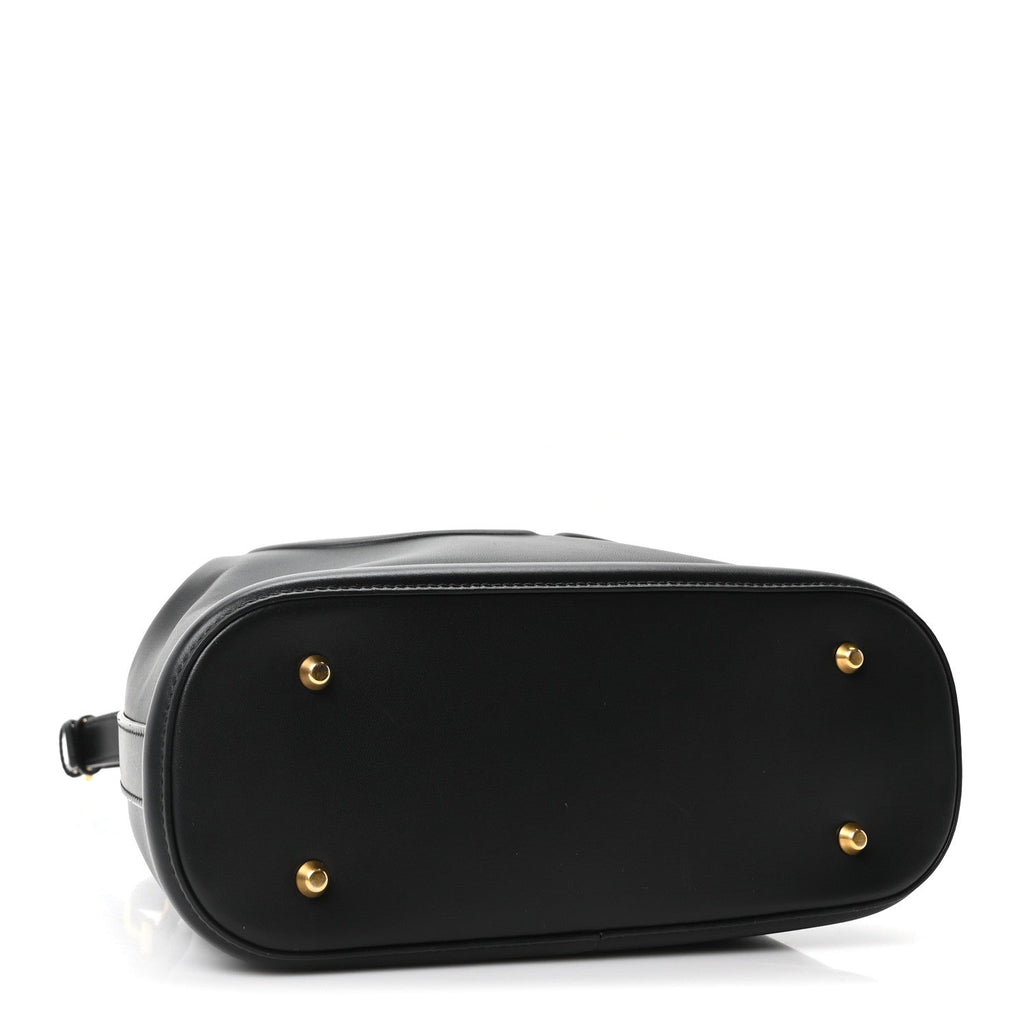 Calfskin CD Embossed Medium C'est Chain Bucket Bag Black