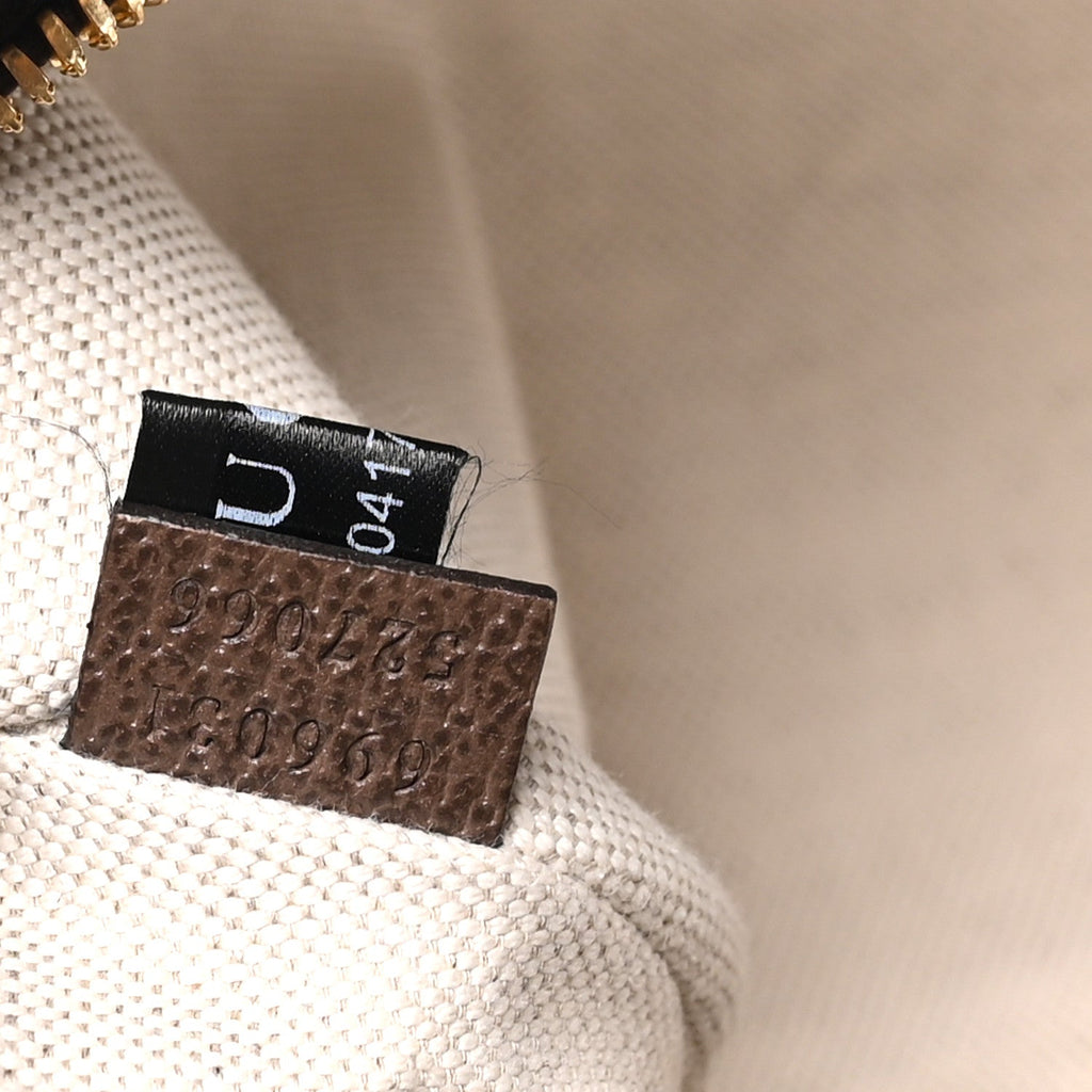 Monogram Jumbo GG Textured Dollar Calfskin Web Belt Bag Camel Ebony New Acero