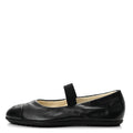 Lambskin Cap Toe CC Mary Jane Flats 37 Black
