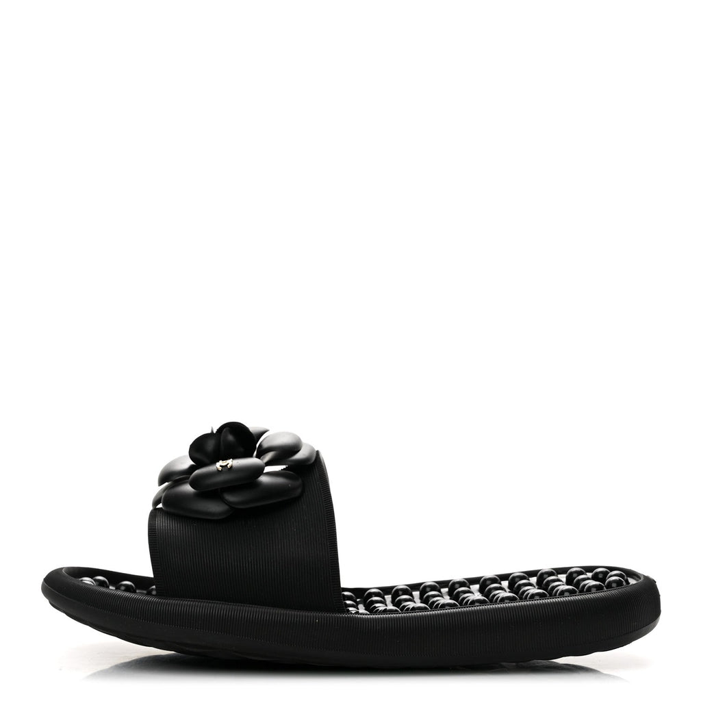 Thermoplastic PVC Camellia Mule Sandals 37 Black