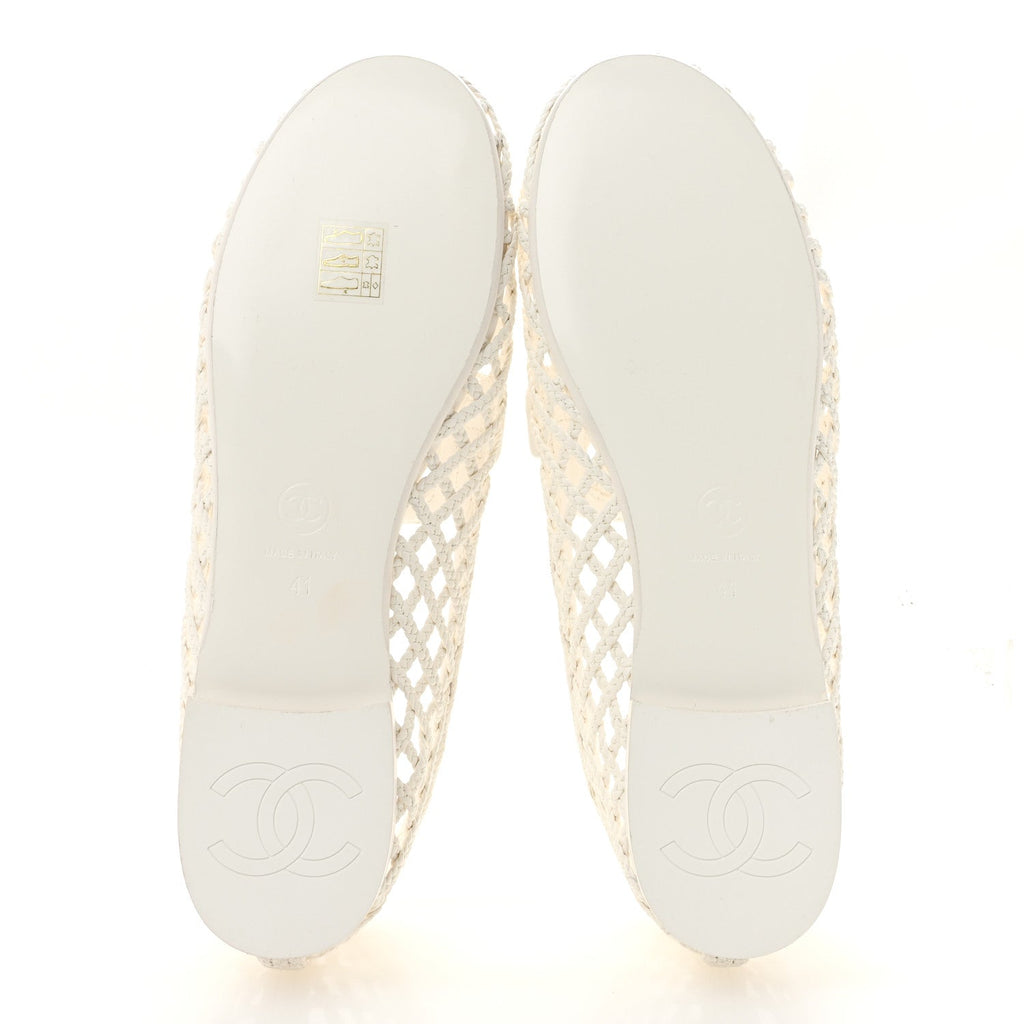Braided Lambskin CC Mocassin Loafers 41 White