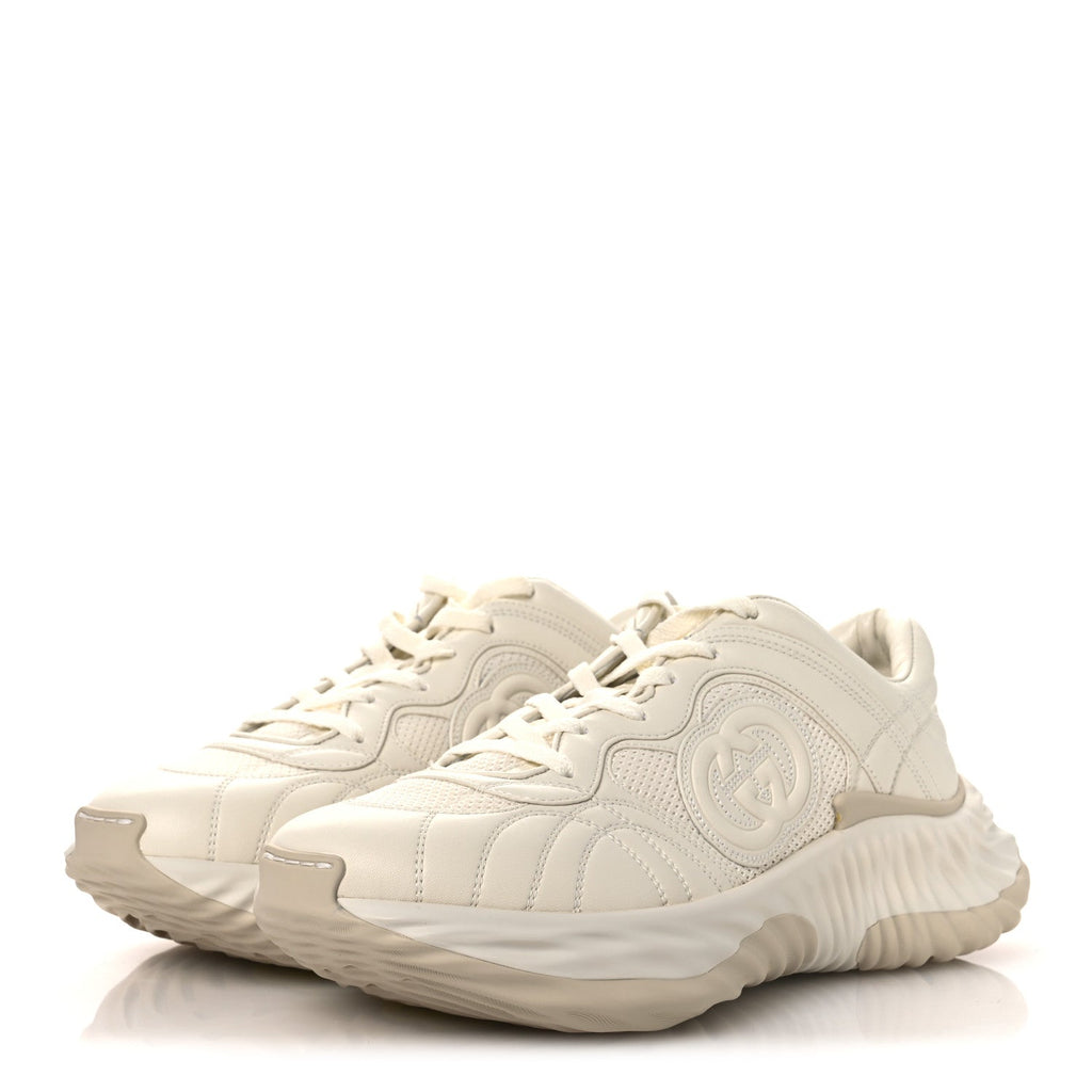 New Nappa Sombre Interlocking G Ripple Mens Platform Sneakers 9.5 Off White
