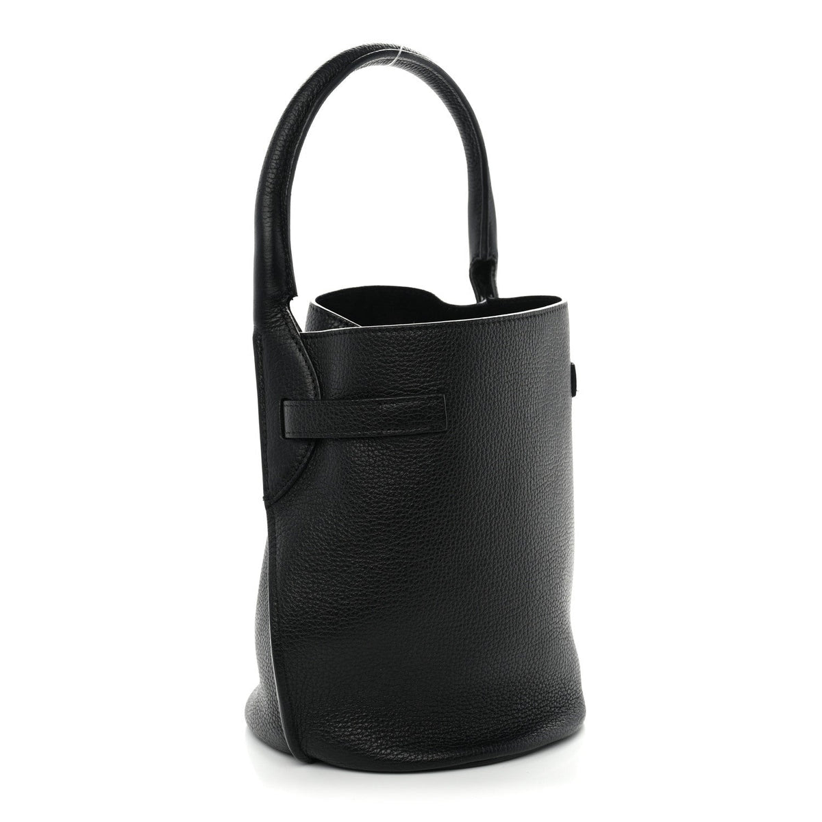 Supple Grained Calfskin Nano Big Bag Bucket Black