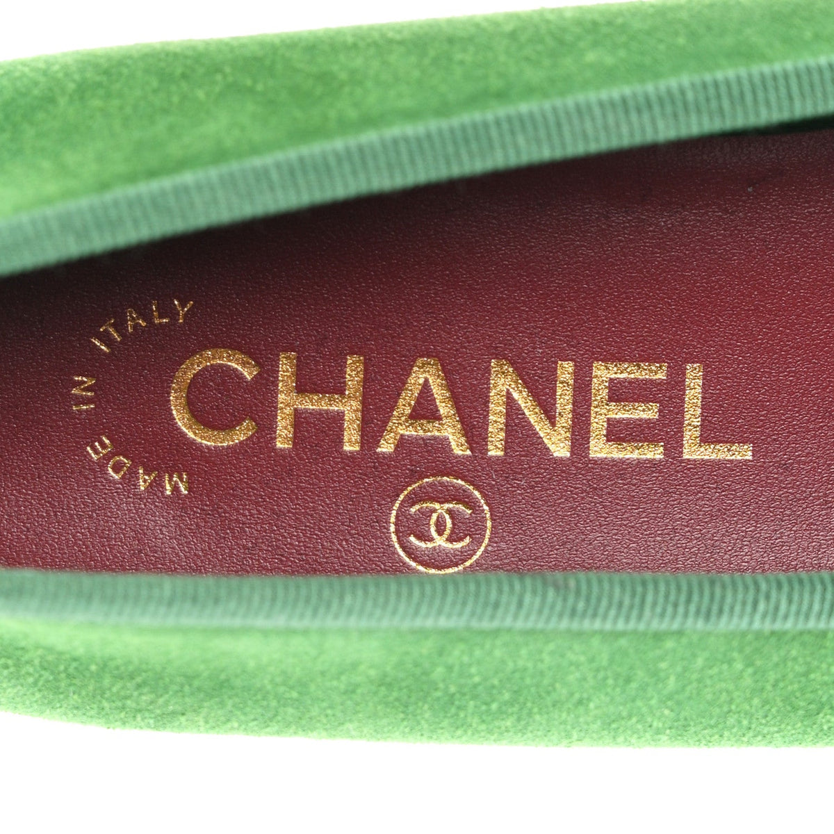 Suede Patent Cap Toe CC Ballerina Flats 37.5 Green