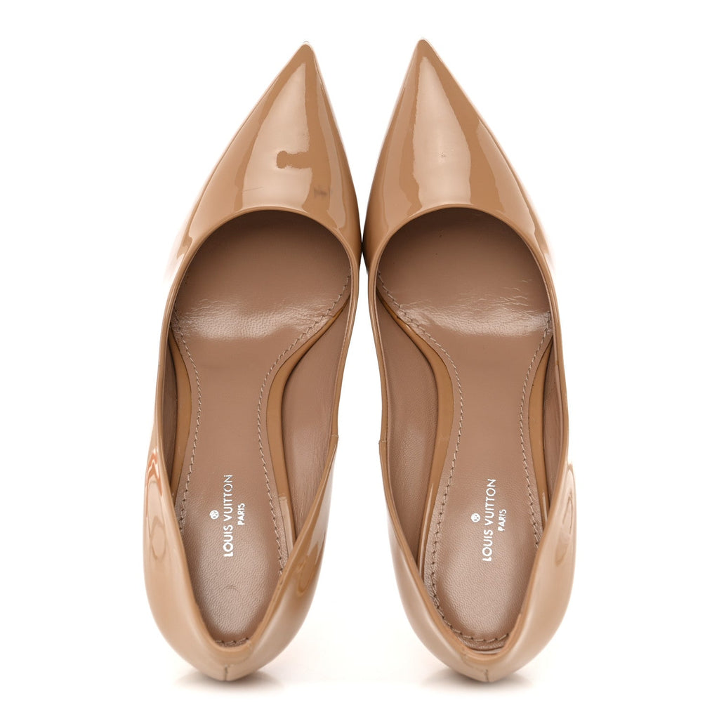 Patent Calfskin Eyeline Pumps 38 Nude