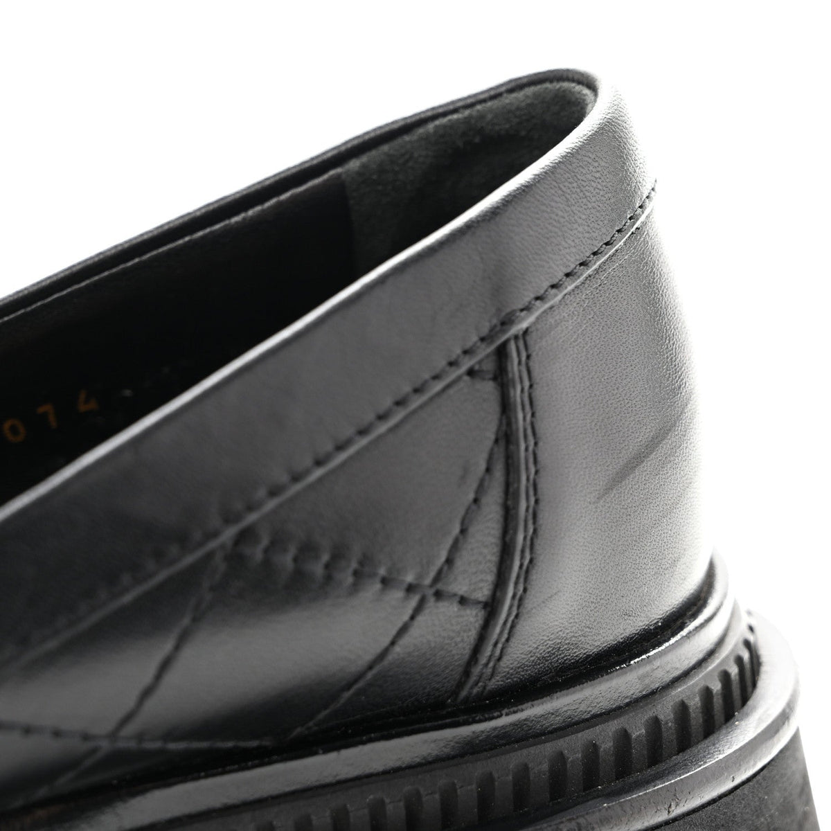 Calfskin Quilted CC Mocassin Loafers 35 Black