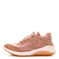 Suede Calfskin Stretch Fabric CC Sneakers 38 Pink