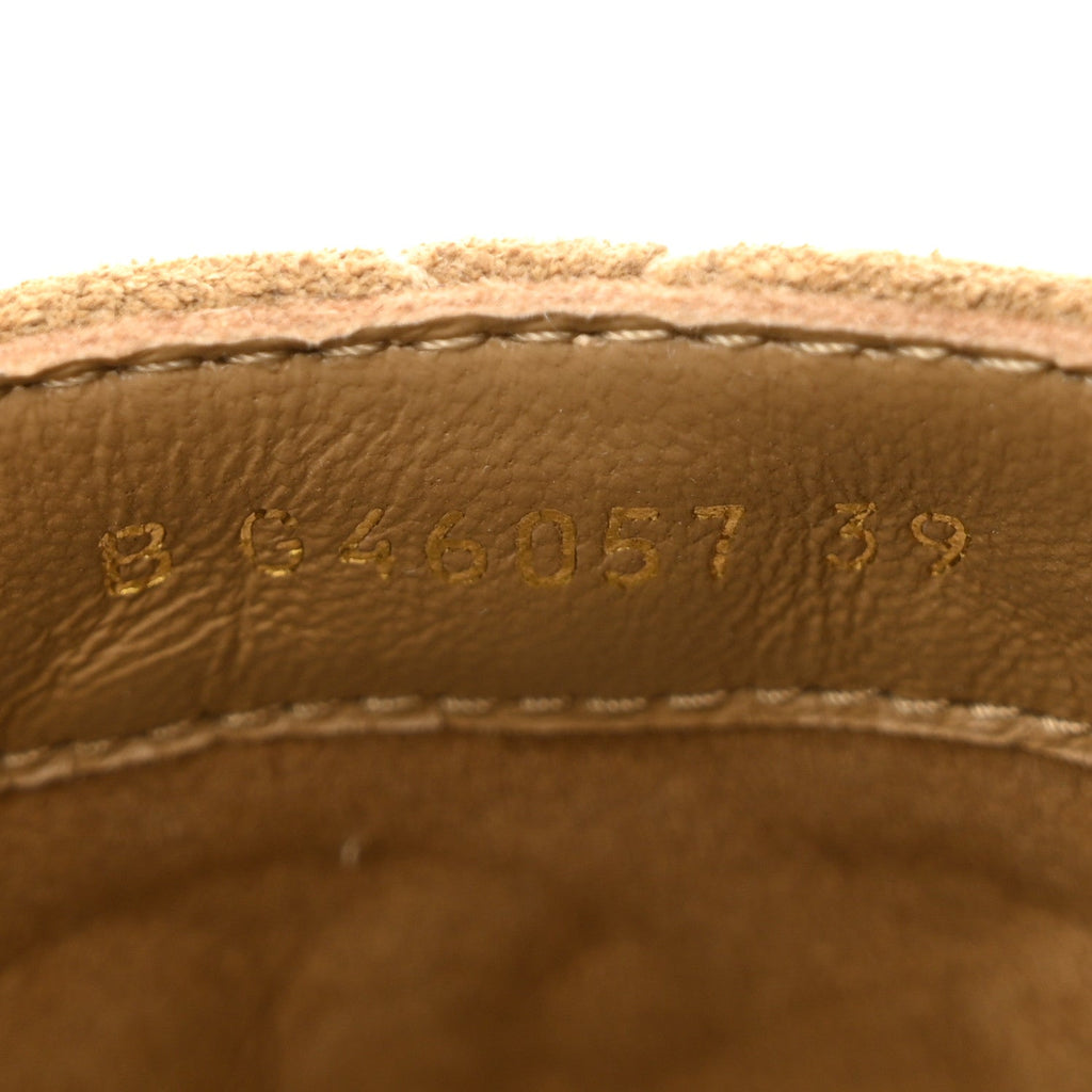 Suede Calfskin Lambskin Quilted CC Mules 39 Beige Black