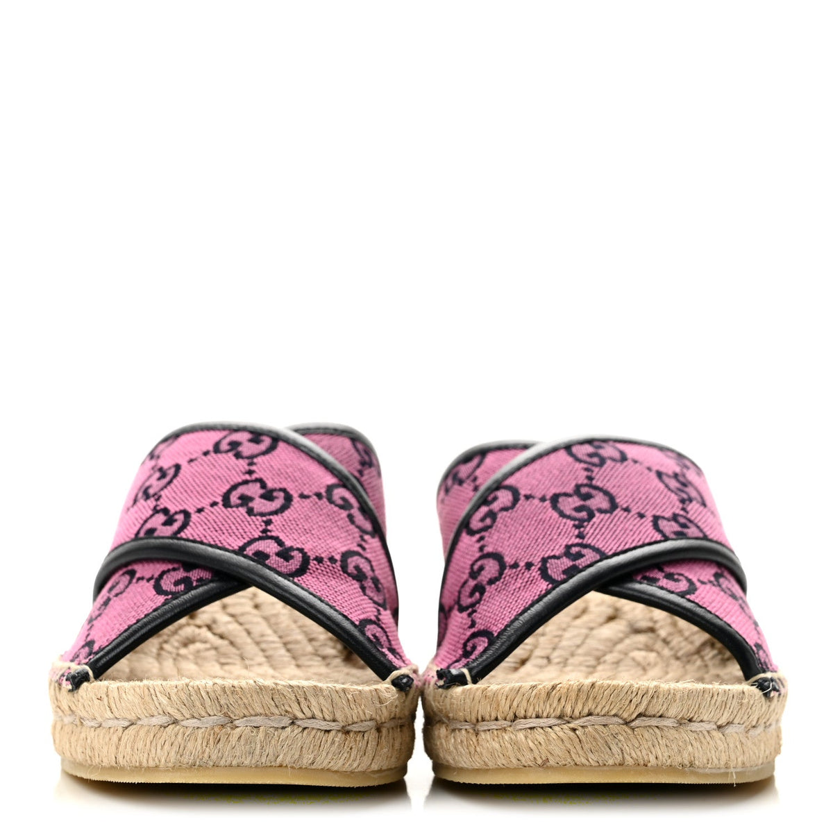 Monogram Multicolor Criss Cross Espadrille Sandals 35.5 Pink Blue