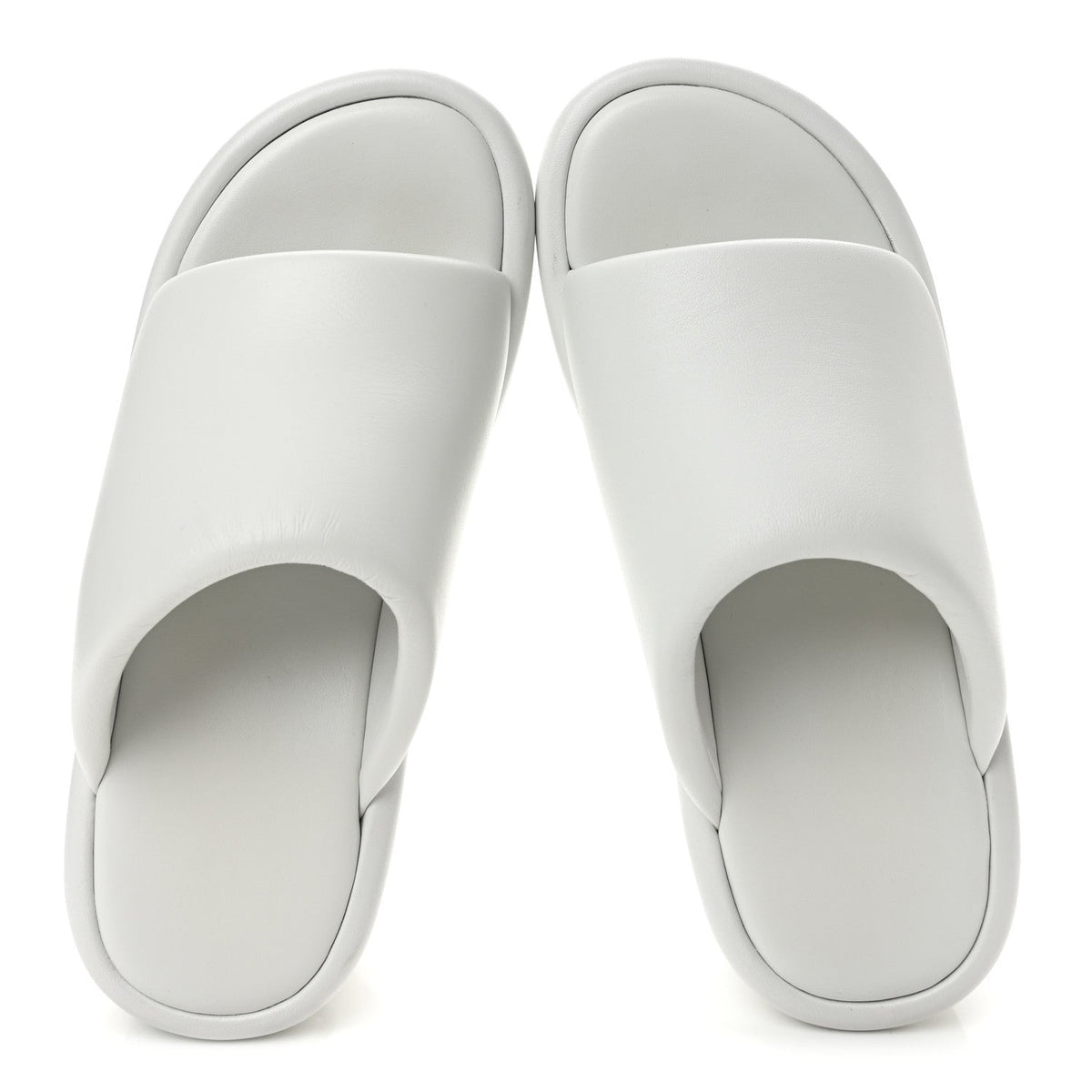 Smooth Nappa Logo Rise Wedge Sandals 37 White Black